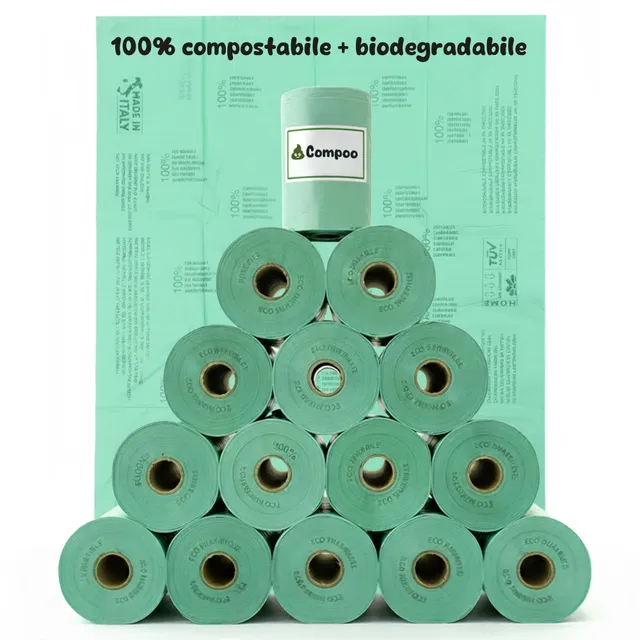 Lavatelli Compoo sacchetti cane verde 21,5x29 cm 300 pezzi