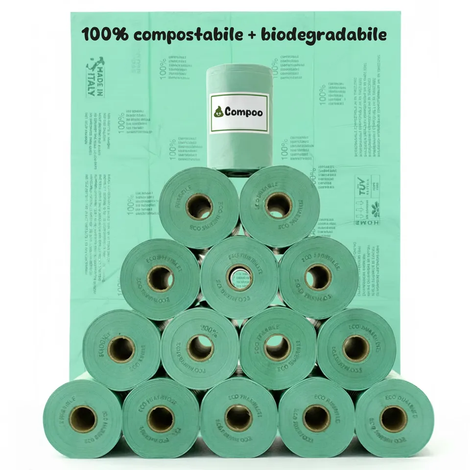 Lavatelli Compoo sacchetti cane verde 21,5x29 cm 300 pezzi