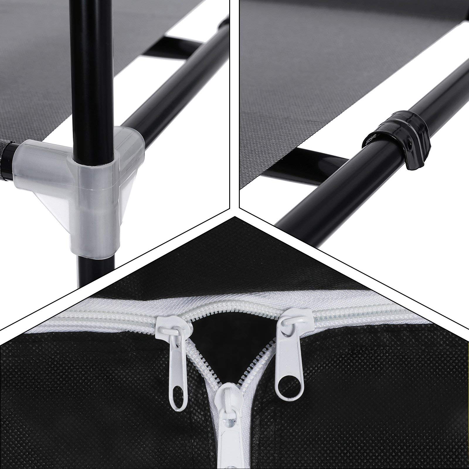 Songmics RYG83H Guardaroba TNT 75x45 Nero con Barra appendiabiti