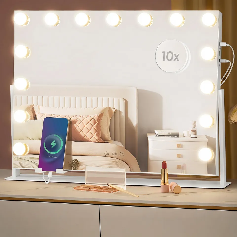Songmics LWM001W02 specchio trucco con luci 43x58 cm bianco