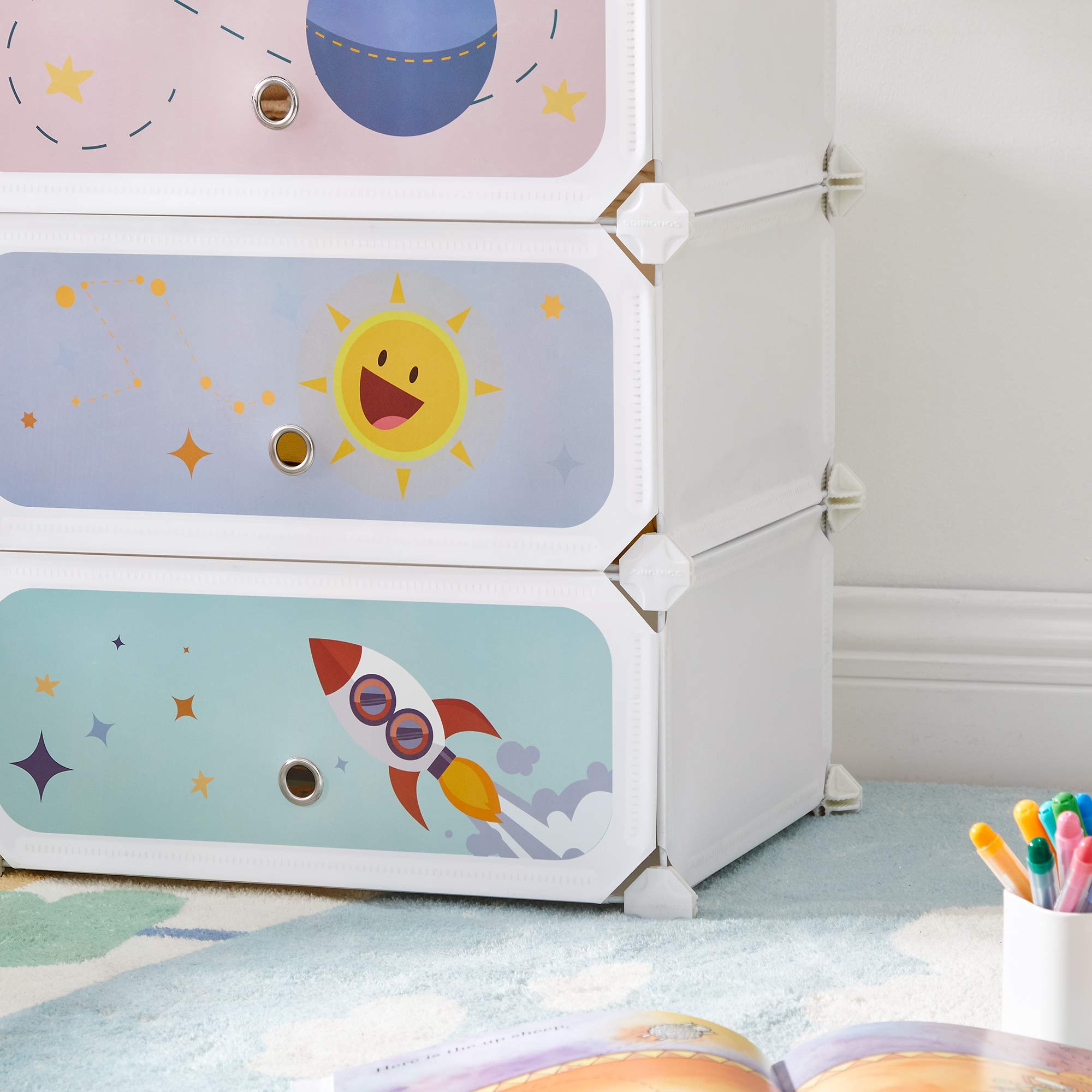 Songmics LPC904W01 Scarpiera Bambini Bianco 6 Scomparti