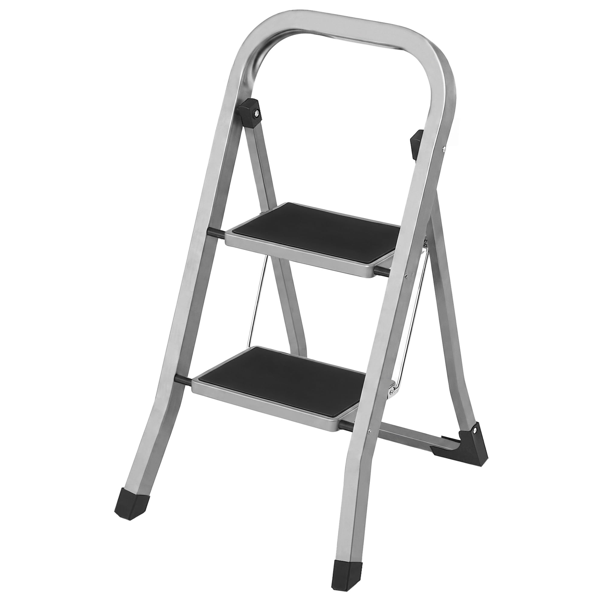 Songmics GSL03WT scaletta 3 gradini bianco acciaio 150 kg