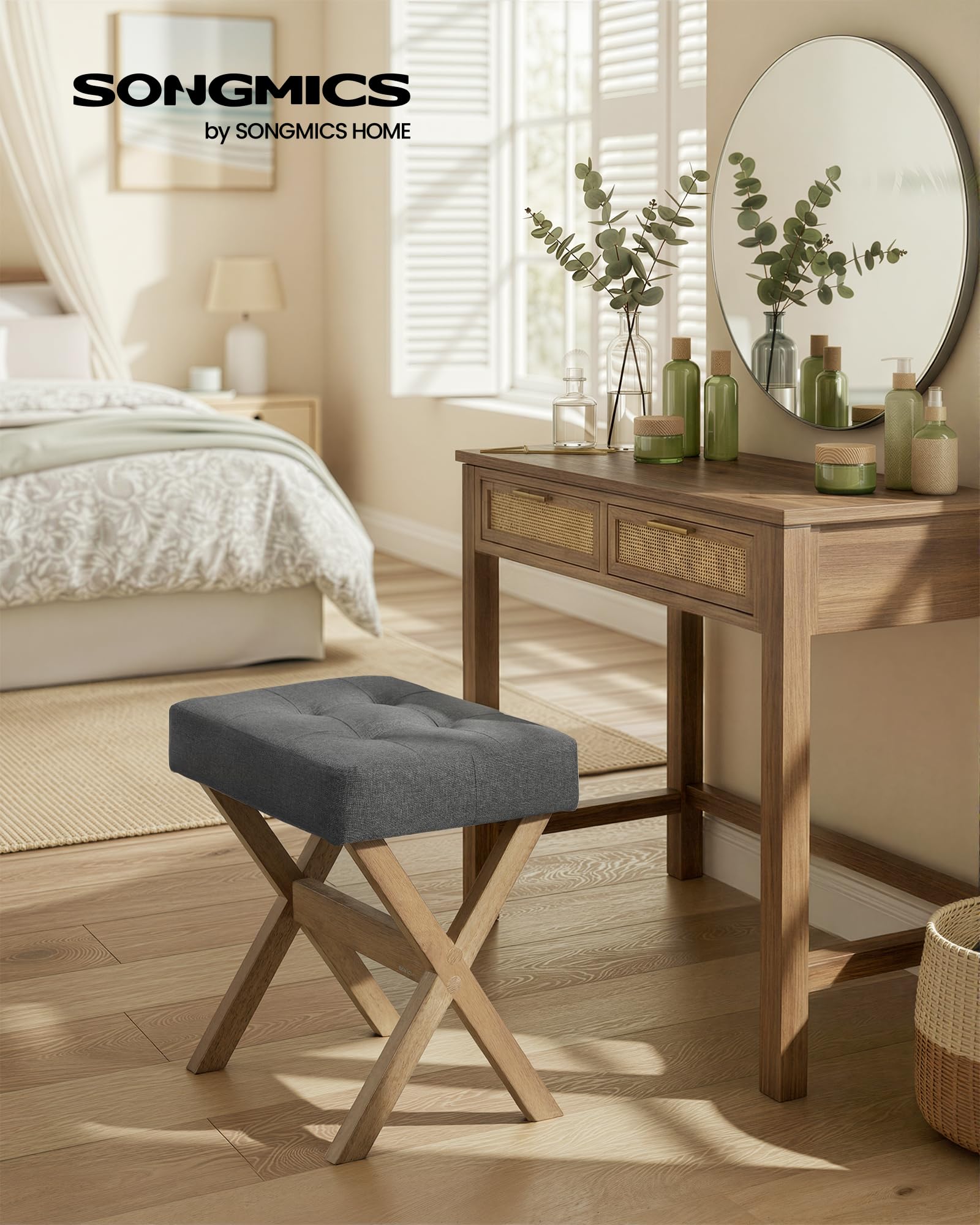 Songmics LSF006GN01 sgabello trucco grigio ardesia 42 cm