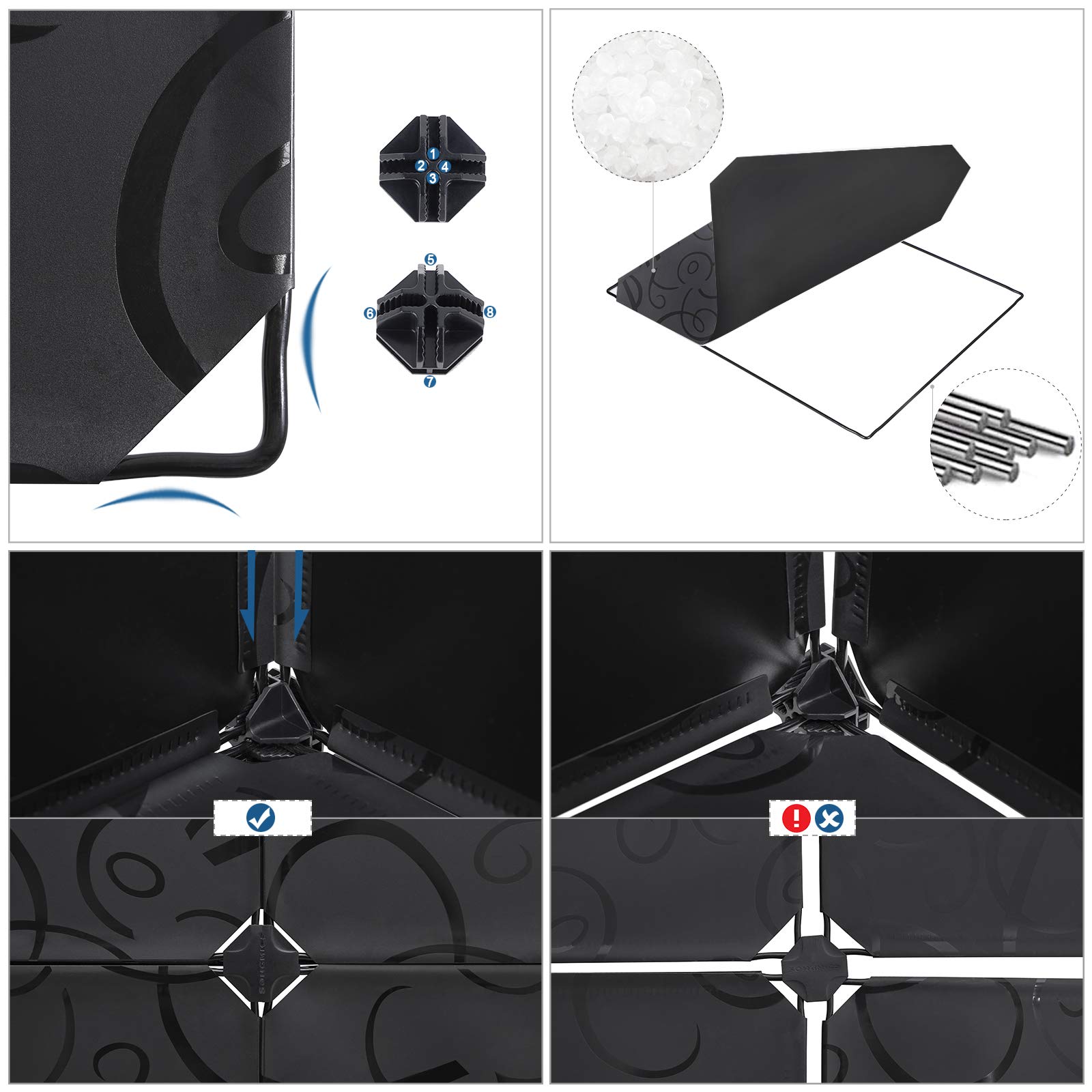 Songmics LPC44H guardaroba modulare nero 113x36x113 cm