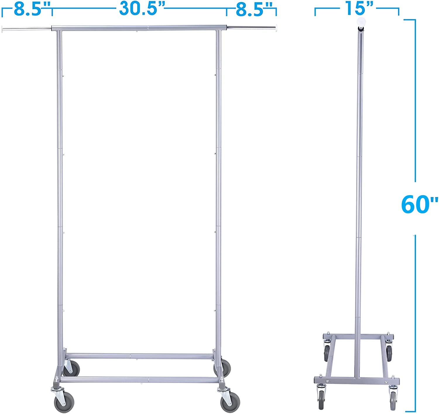 Simple Trending Standard Rod stender appendiabiti nero con ruote