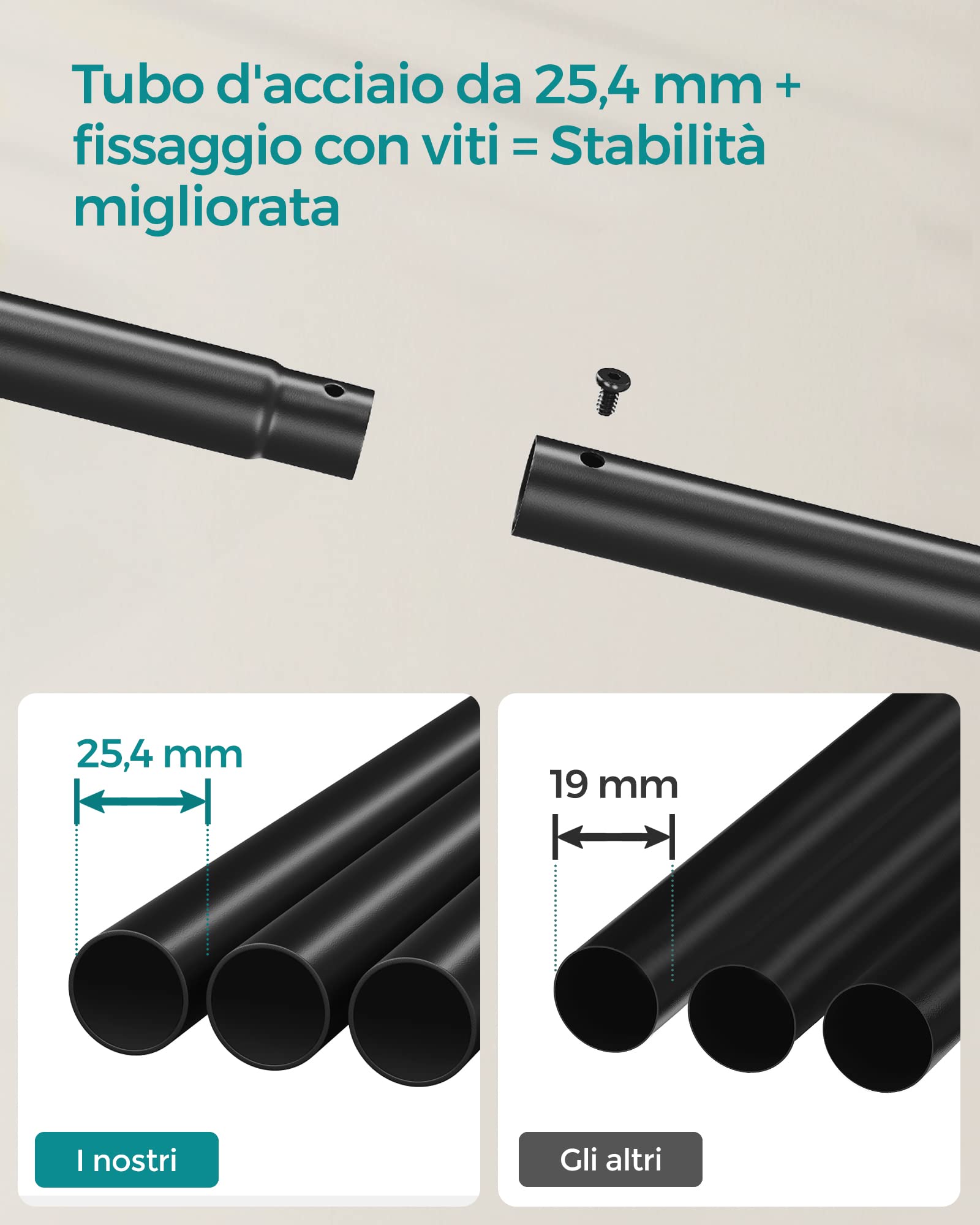 Songmics HSR107B01 Stand Appendiabiti Doppio Nero 103,5 cm