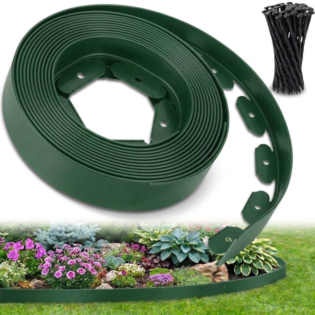 Ediesi bordura giardino 10 metri verde flessibile con picchetti