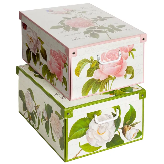 Lavatelli Mix6 scatole armadio set 2 pezzi 49x40x24 floreale