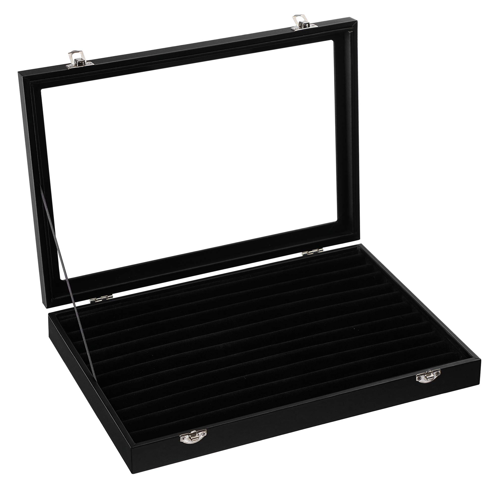 Songmics JDS301 Portagioie Nero 100 Anelli con Vetro