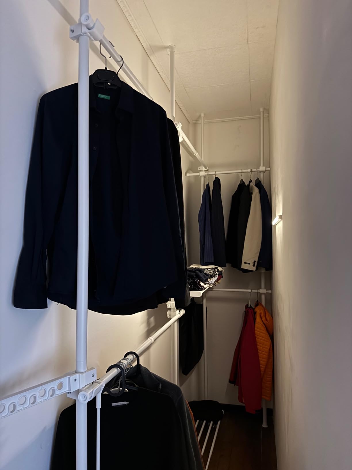 Songmics appendiabiti da terra a soffitto 3 livelli 84-123 cm salvaspazio