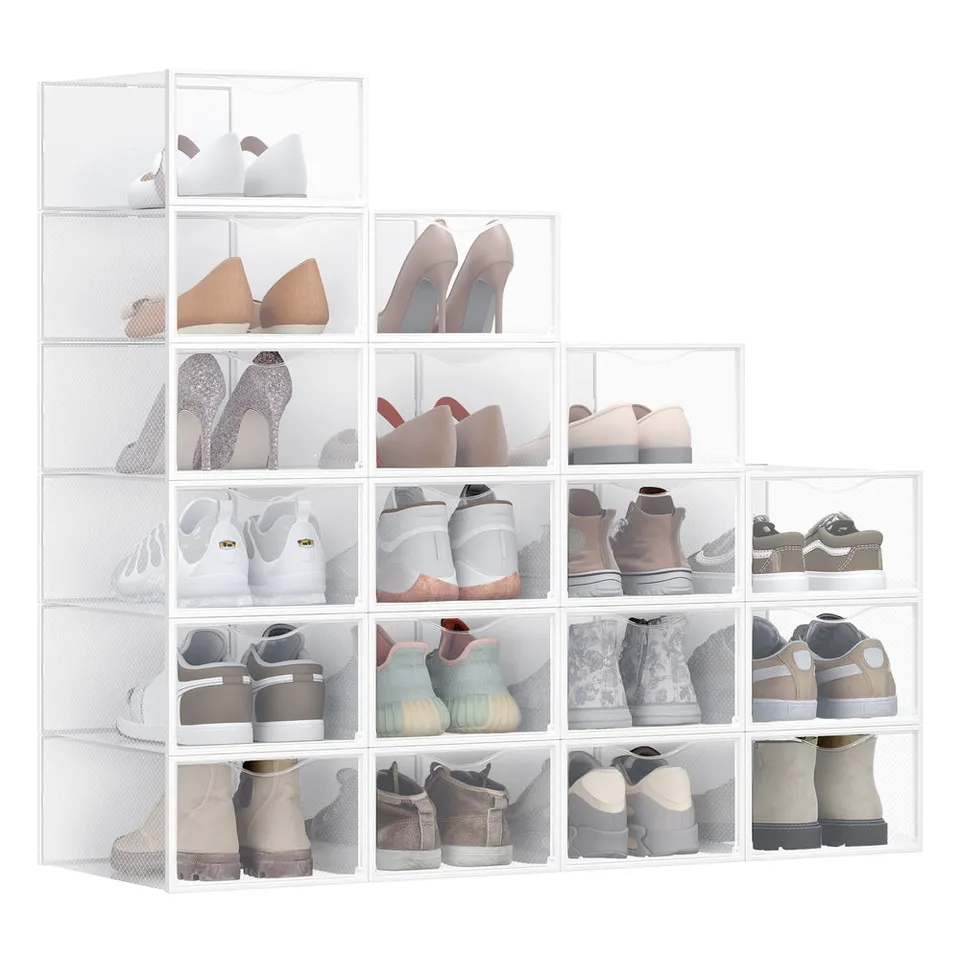 Songmics ULSP318B01 scatole scarpe 18 pezzi impilabili