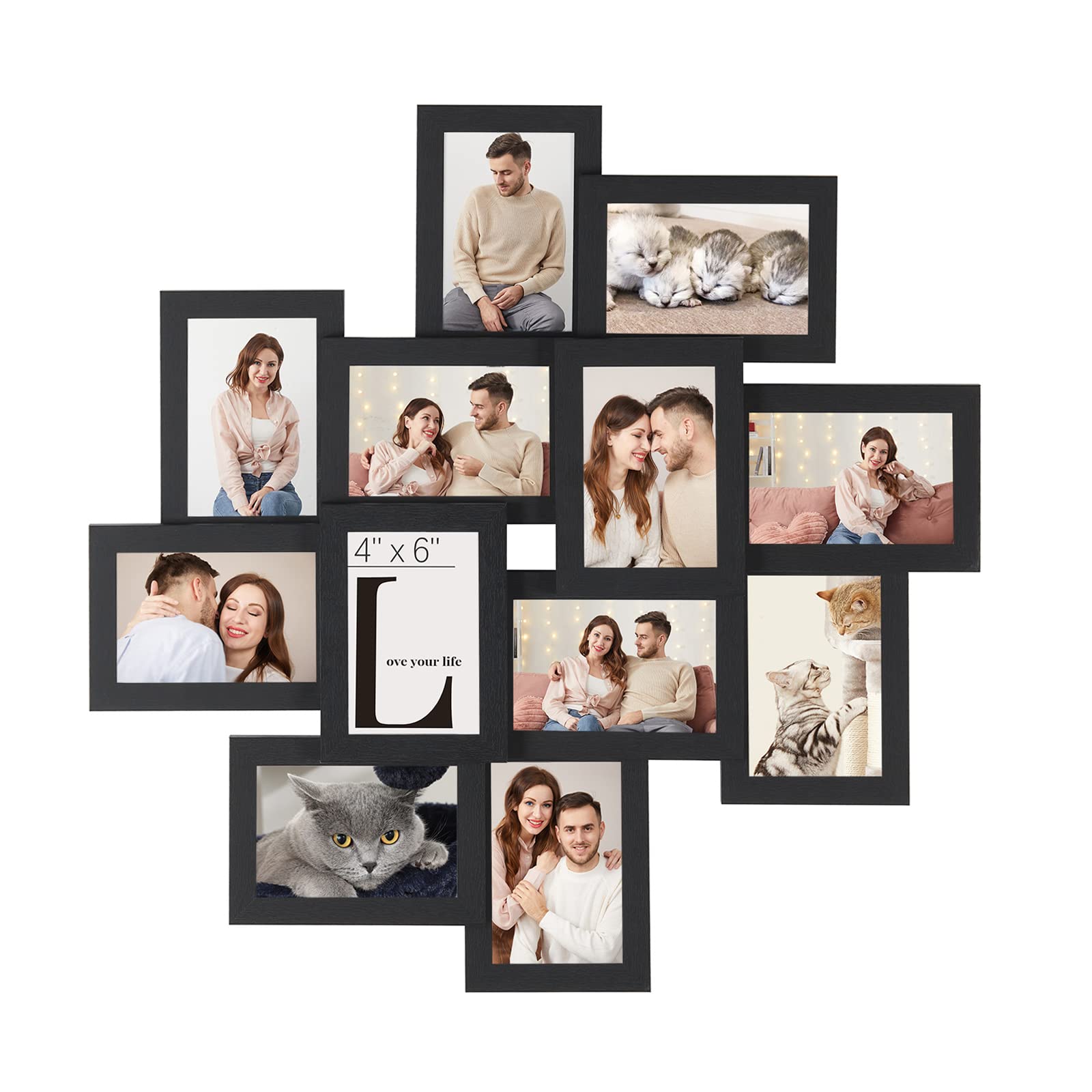 Songmics RPF22BK cornici foto 10x15 cm 12 pezzi nere