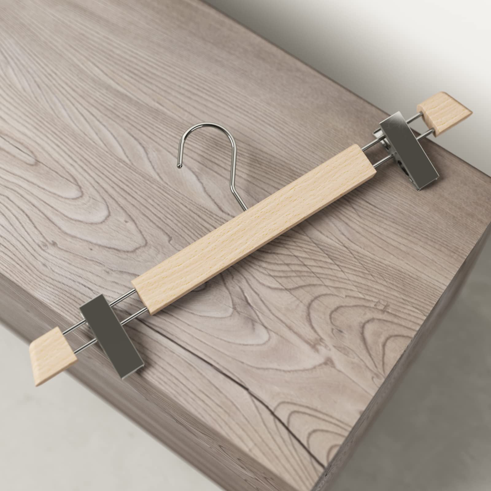 Mainetti Linea Legno grucce con pinze naturale 40 cm 5 pezzi salvaspazio