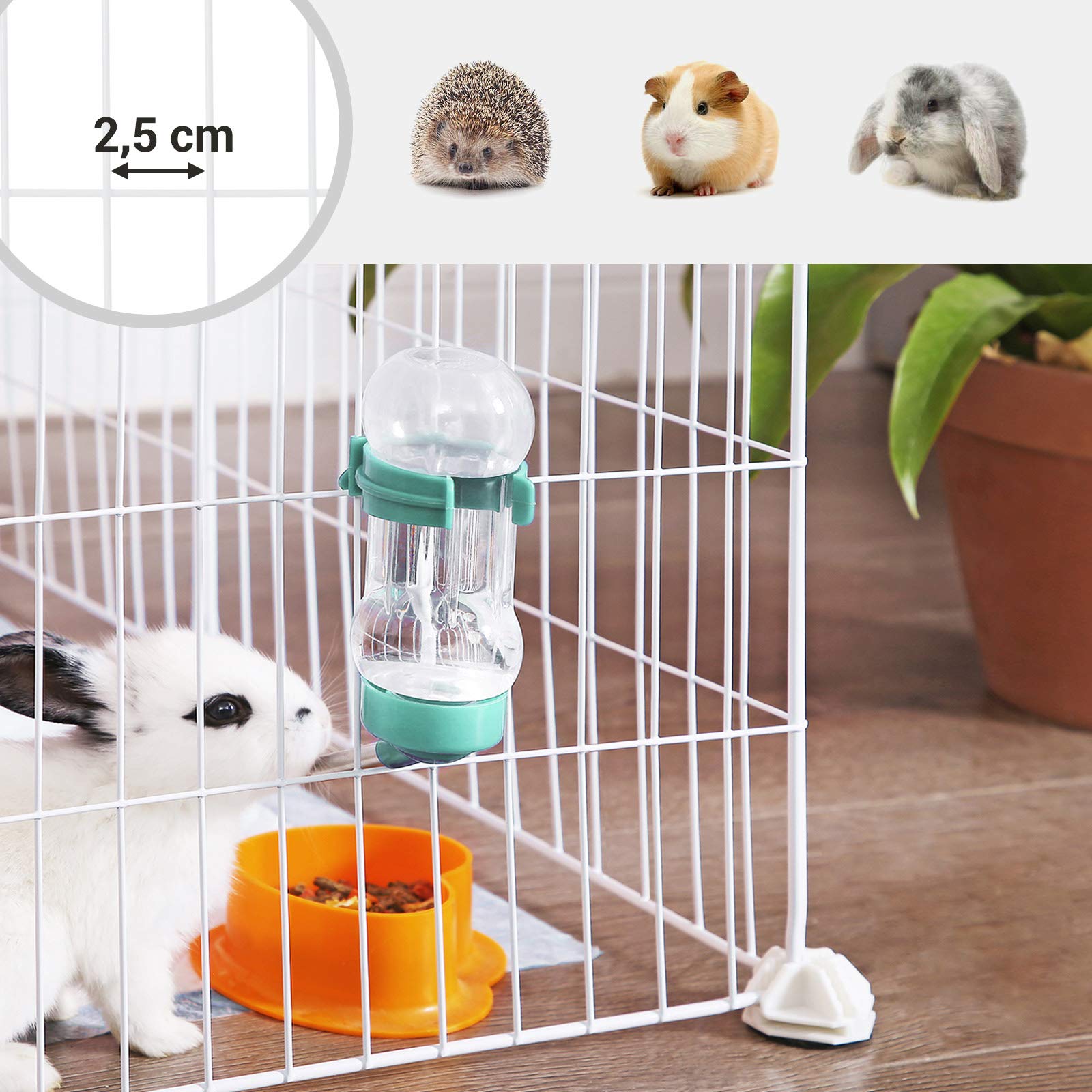 Songmics LPI01W recinto piccoli animali bianco 143x73x46 cm maglia stretta