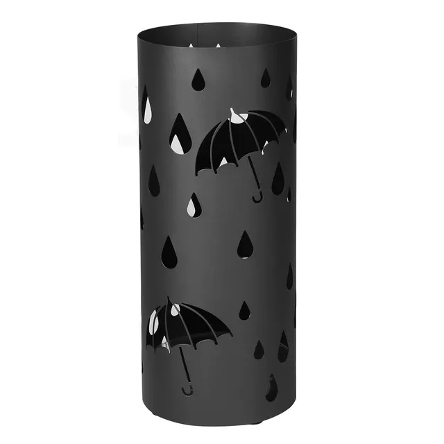 Songmics portaombrelli metallo nero rotondo 19,5x49 cm