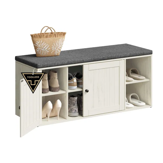Songmics Home ULHS390WJ01S panca scarpiera bianco grigio