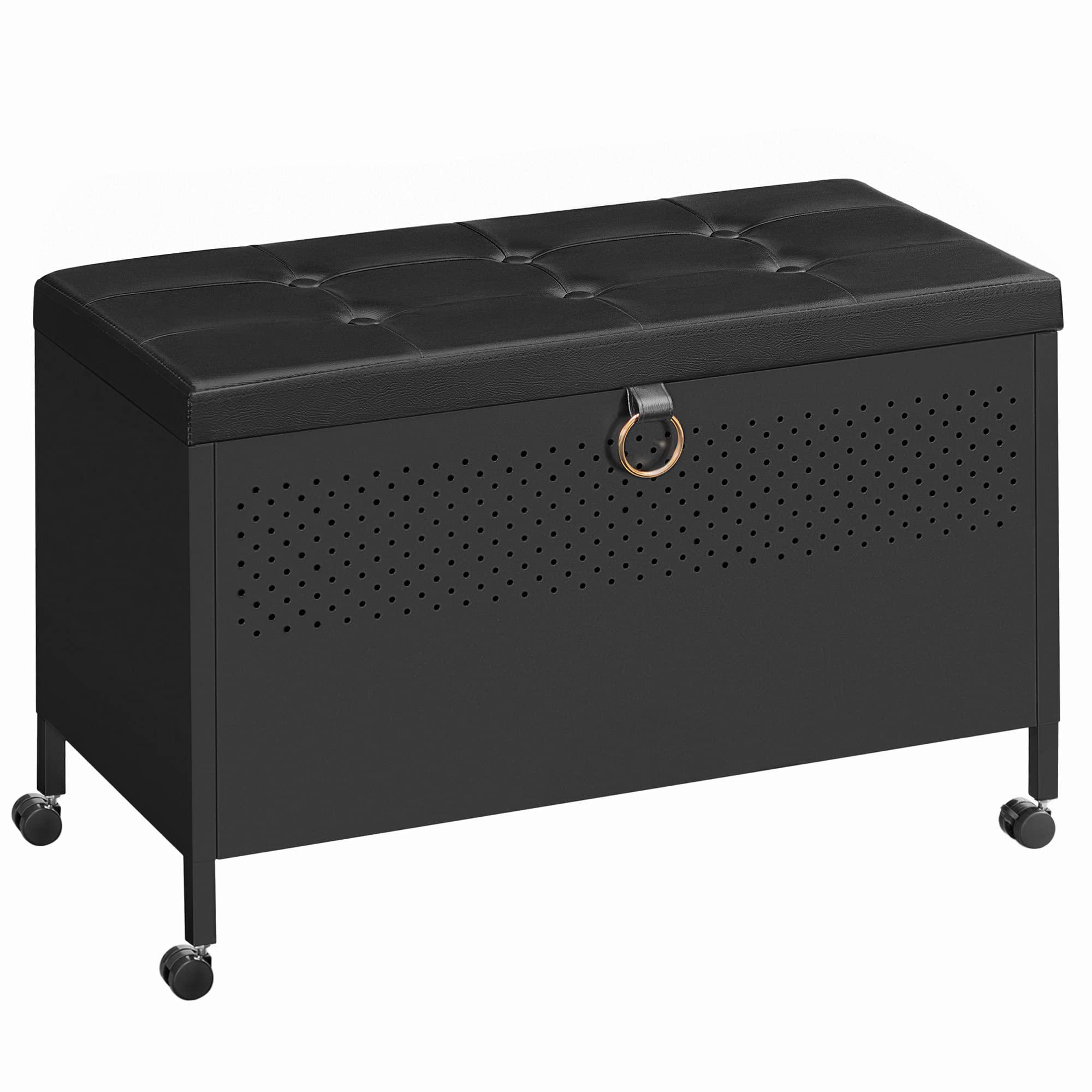 Songmics LSB901B01 panca contenitore nera 80x40x50 cm