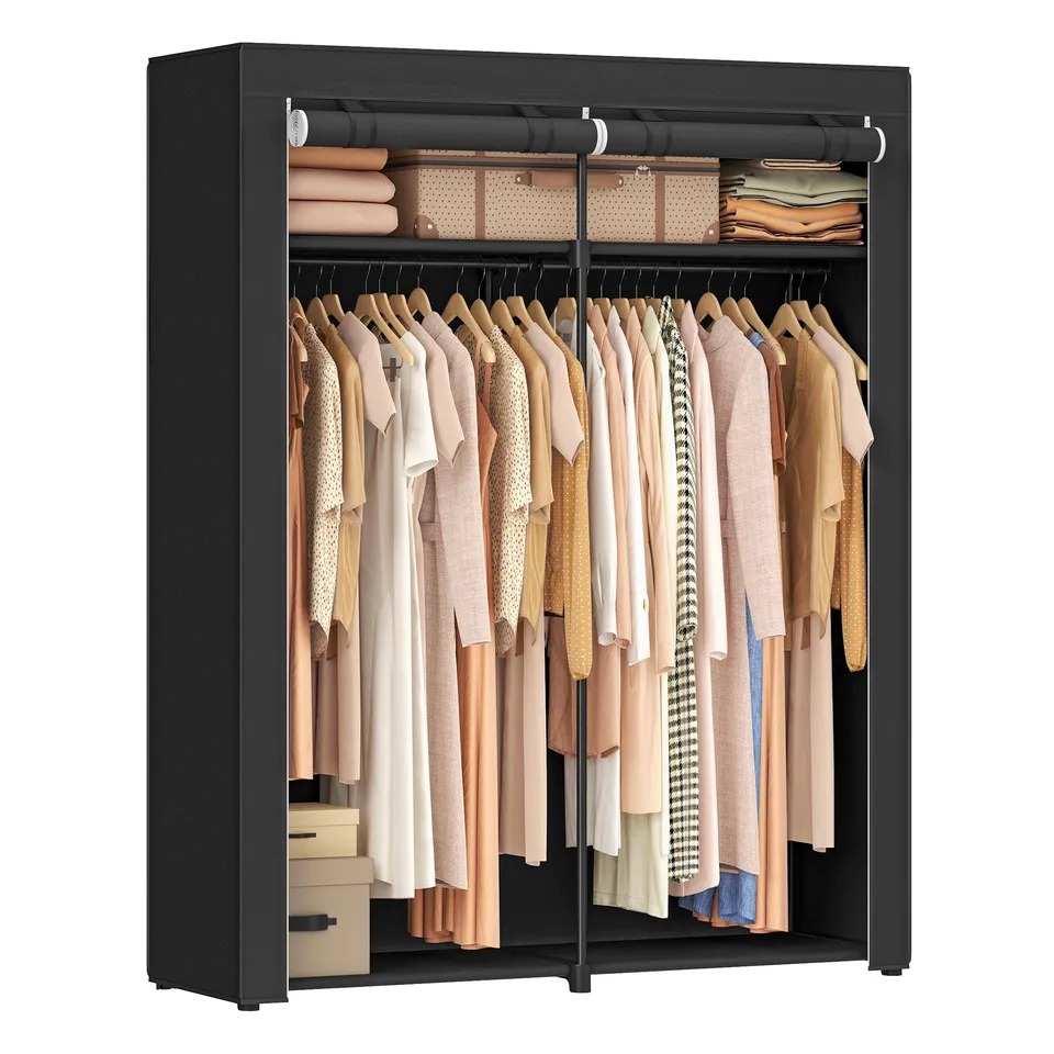 Songmics RYG02BK Armadio Tessuto 140cm Nero Antipolvere