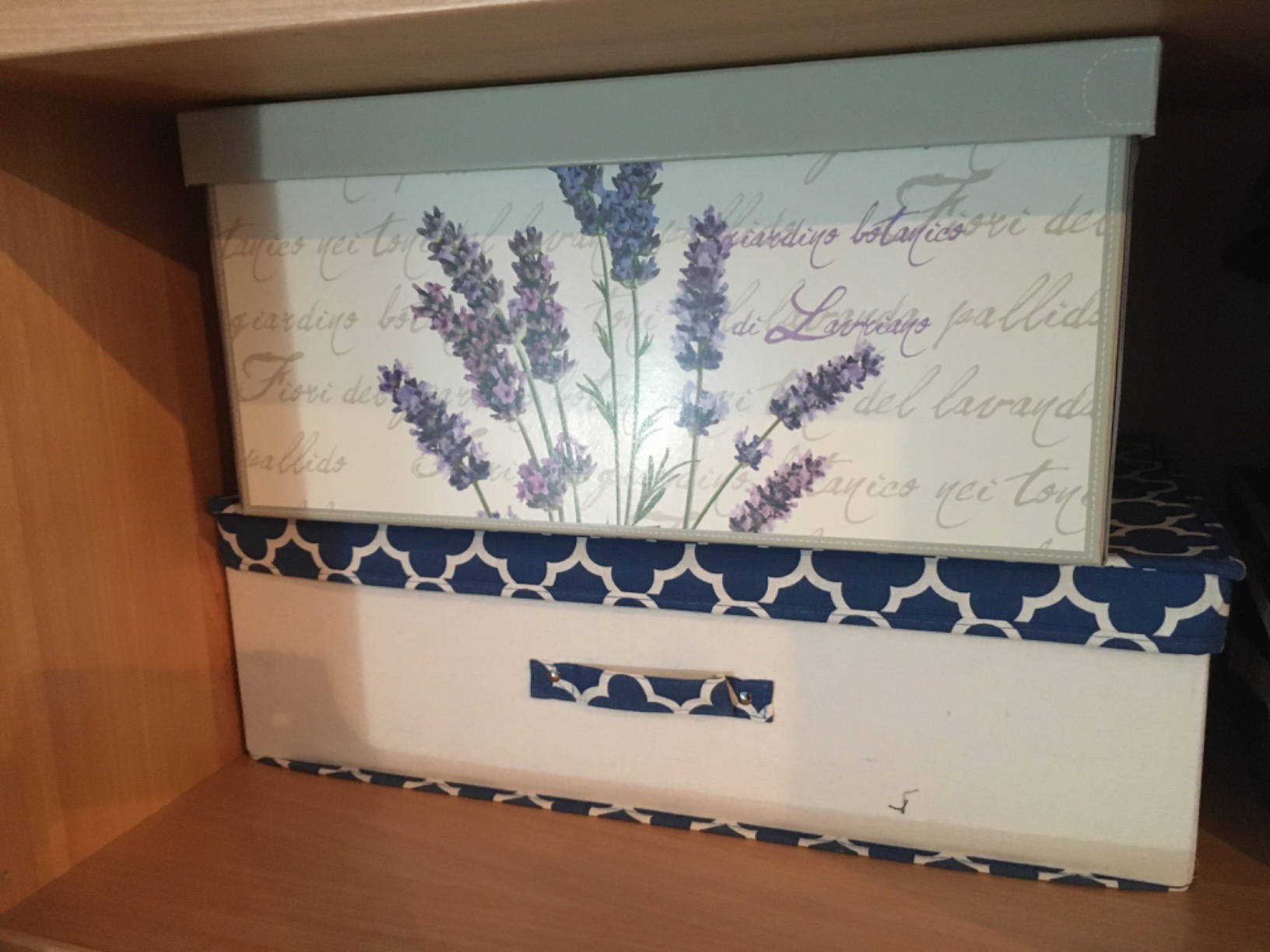 Lavatelli scatola cartone piccola fiori ortensie 25x35x17,5 cm