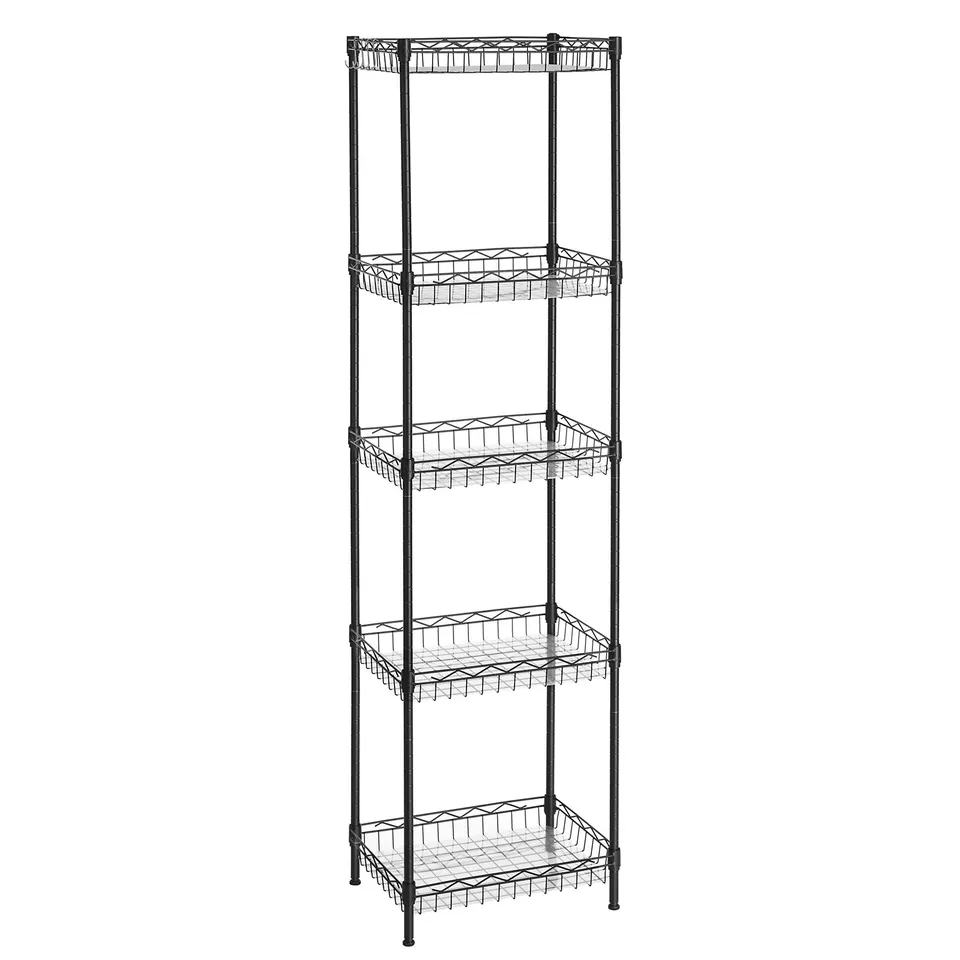 Songmics LGR105B01 Scaffale Metallo Nero 5 Ripiani Regolabili