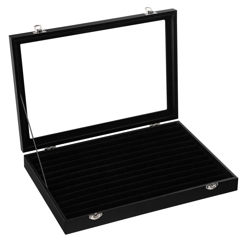 Songmics JDS301 Portagioie Nero 100 Anelli con Vetro