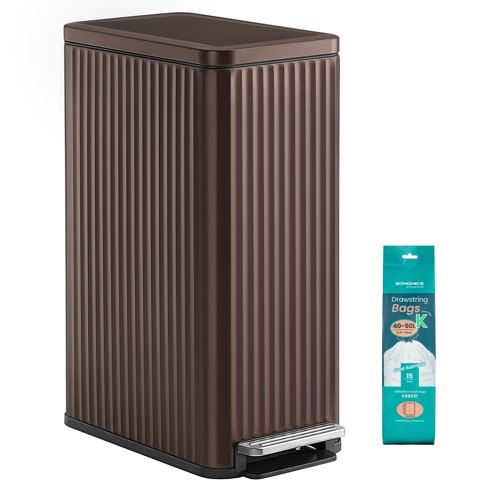 Songmics ULTB350EZ01 Pattumiera 50 L Acciaio Slim Pedale