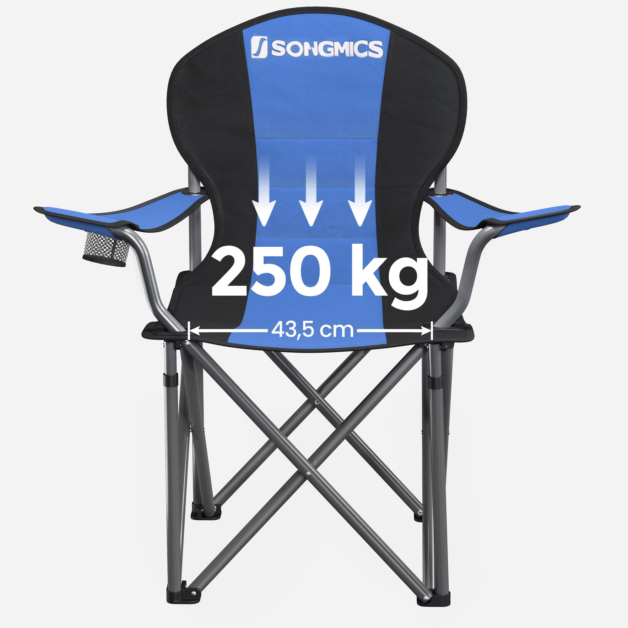 Songmics Sedia Campeggio Pieghevole Imbottita 250 kg