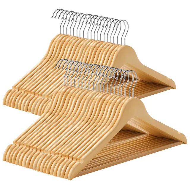 SONGMICS Grucce Legno 40 Pezzi Naturale Antiscivolo