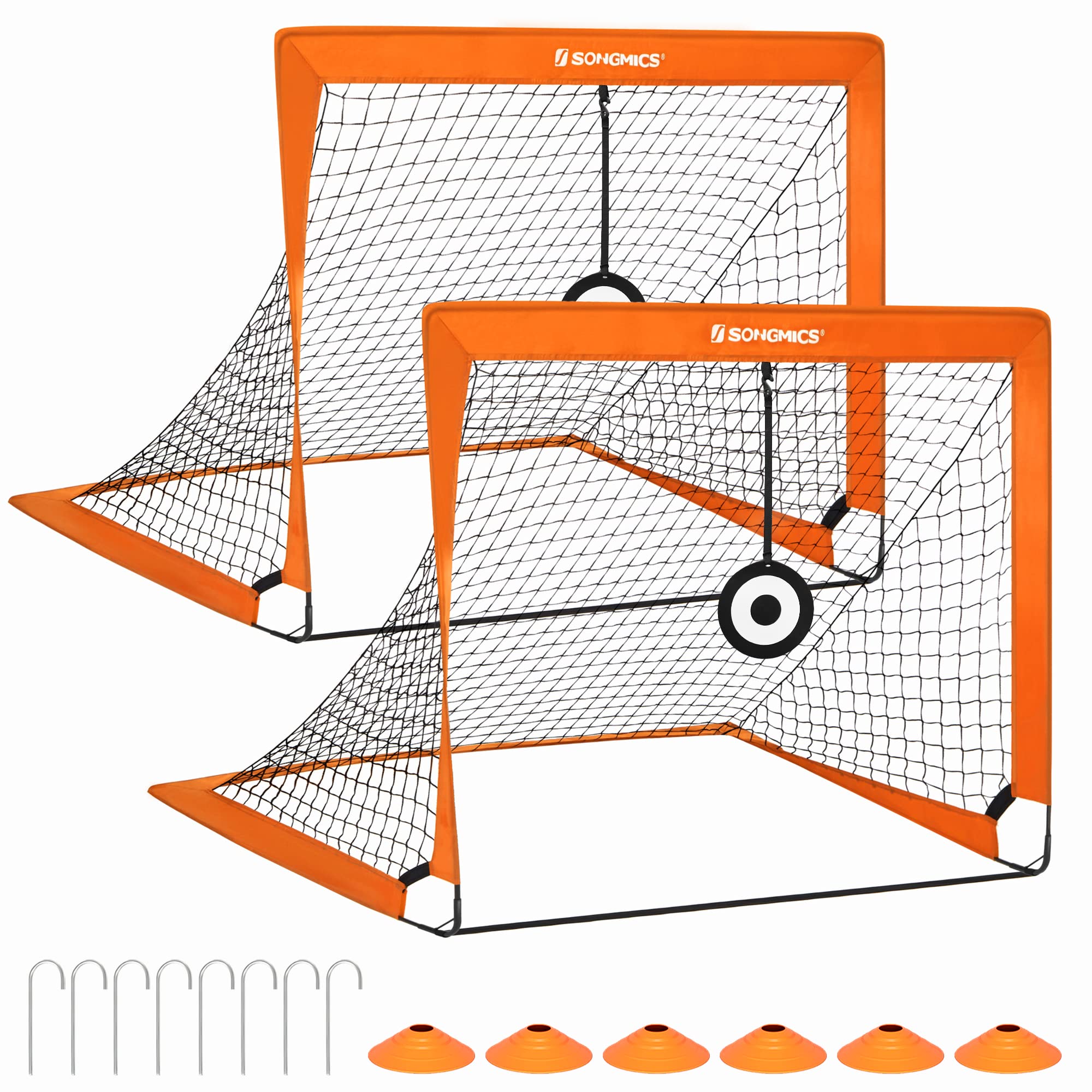 Songmics SZQ422 Porta Calcio Bambini Set 2 Arancione 120 cm