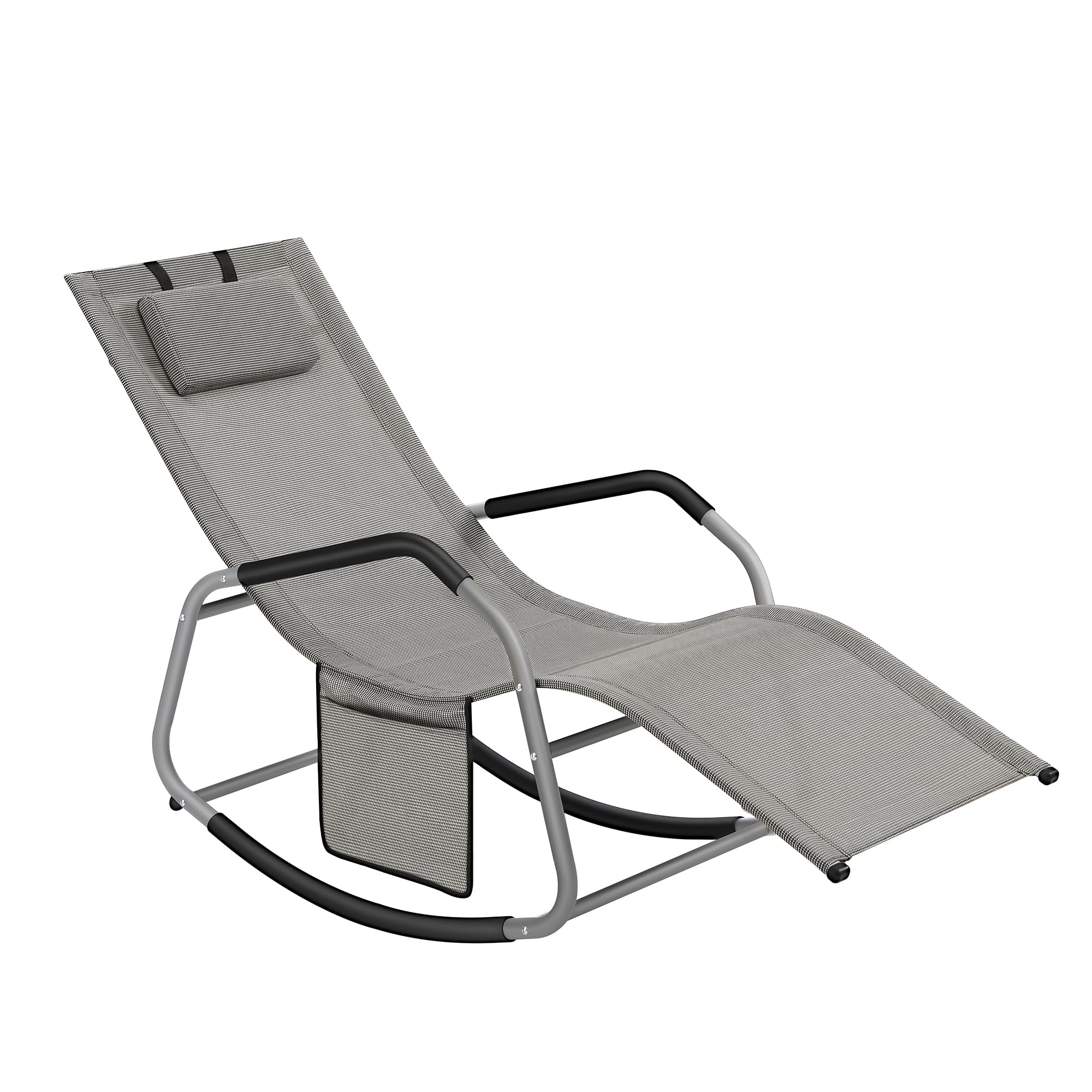 Songmics GCB230G01 sedia a dondolo grigio tortora traspirante