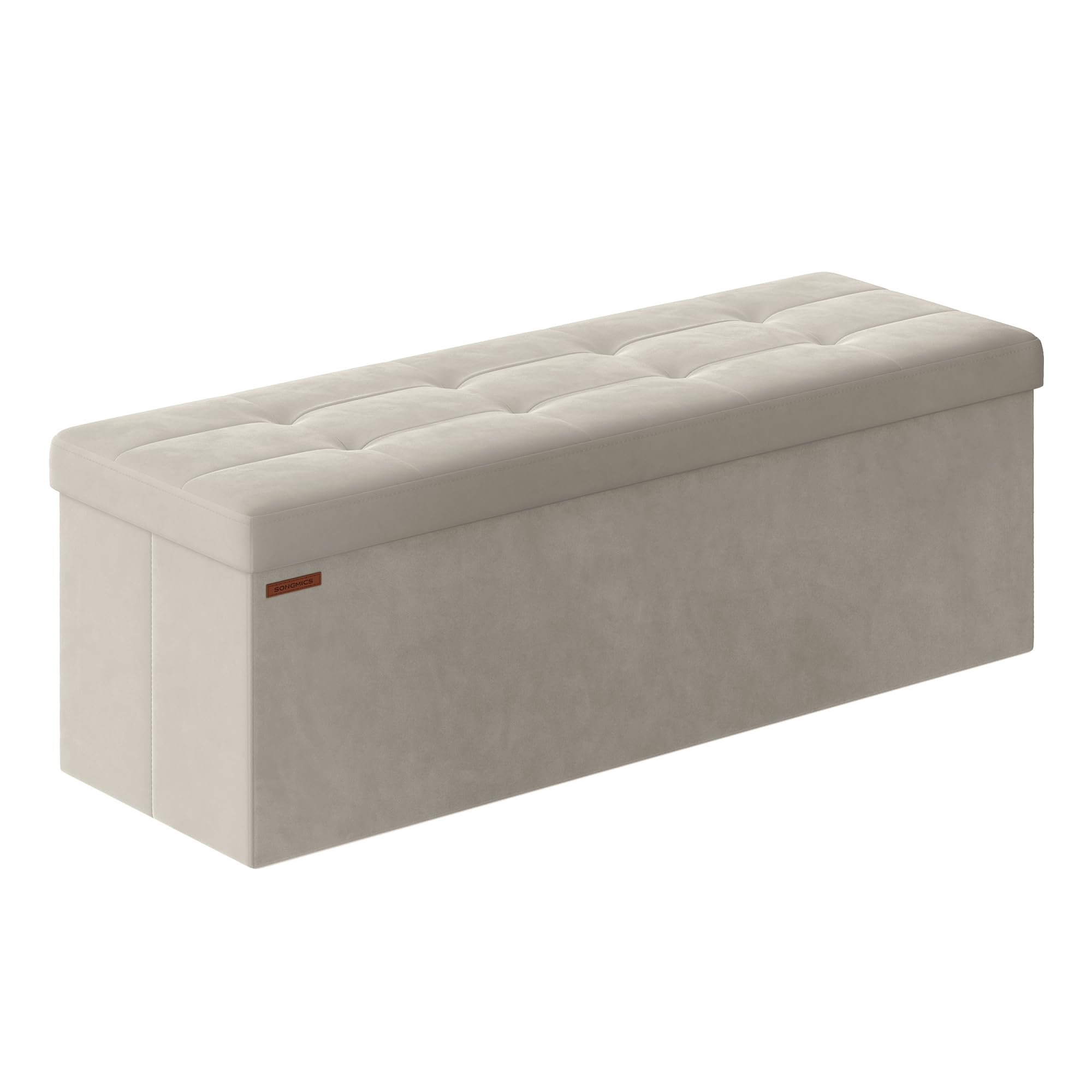 Songmics LSF277W01 pouf contenitore Bianco Crema 110 cm 131 L