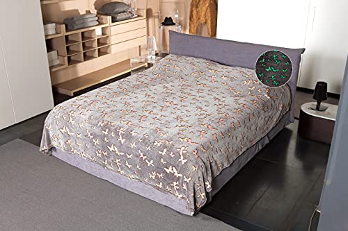 Kanguru Glow plaid matrimoniale 230x230 farfalle