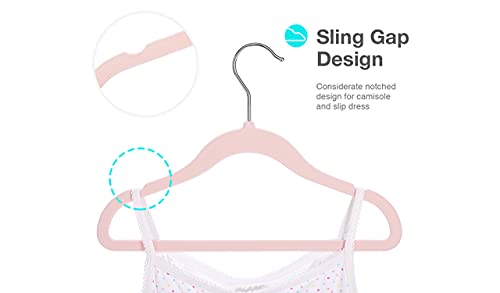Ediesi grucce bambino velluto rosa antiscivolo 10 pezzi