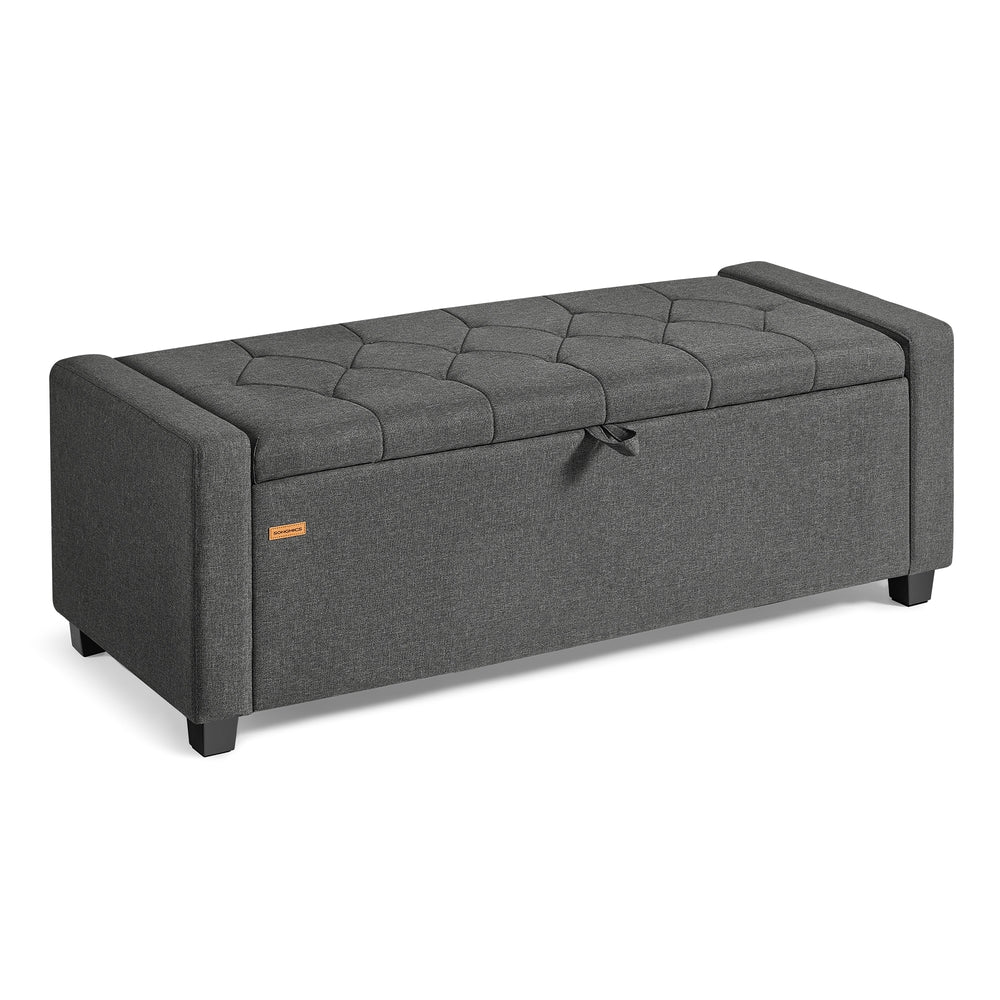 Songmics ULOM511GN01 Cassapanca lino grigio ardesia 121 cm