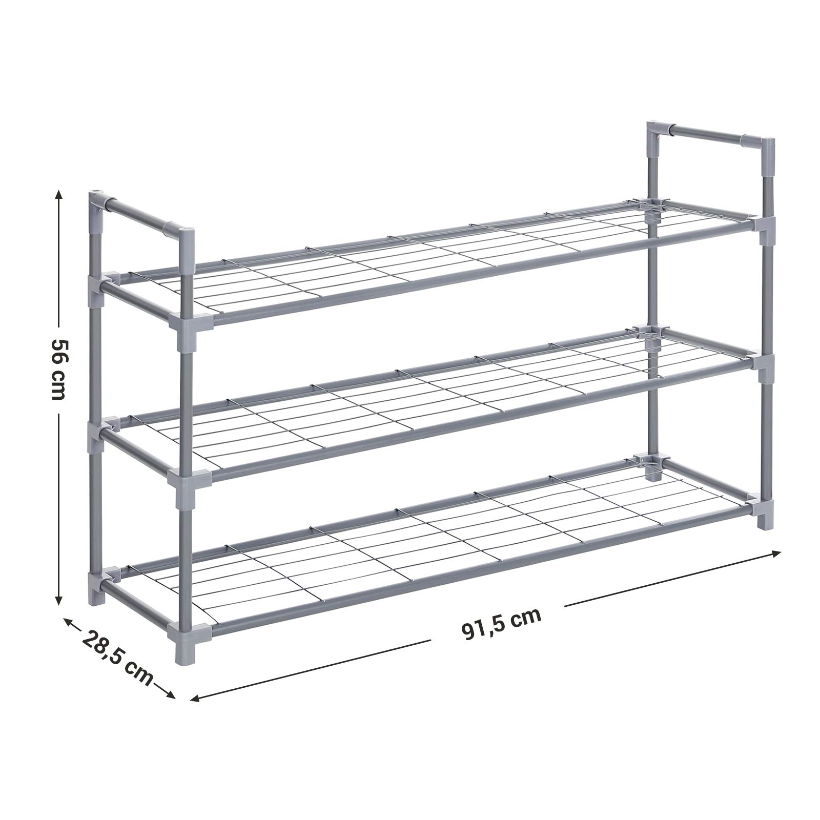 Songmics LSM03GY Scarpiera 3 Livelli Grigio 15 Paia