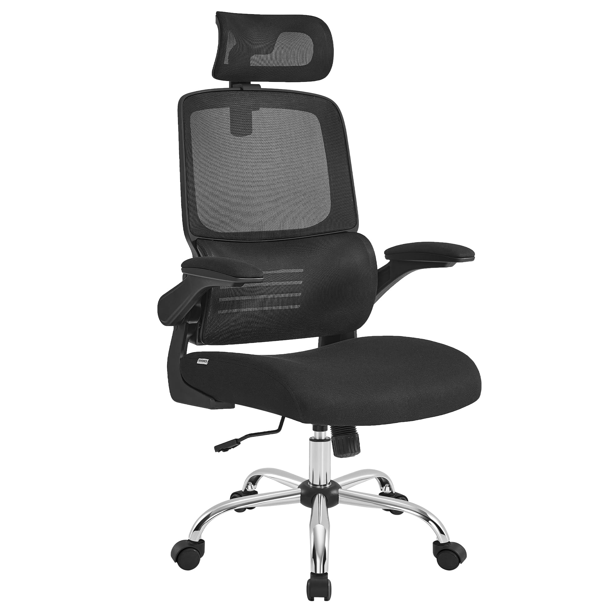 Songmics OBN040B01 Sedia Ufficio Rete Nera Ergonomica