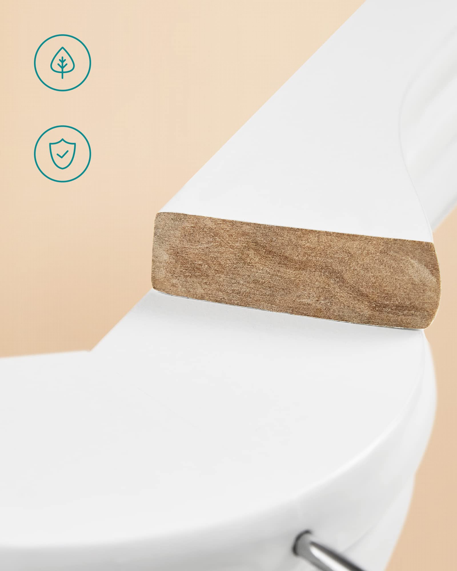 Songmics CRW03W-100 grucce legno bianco 100 pezzi antiscivolo