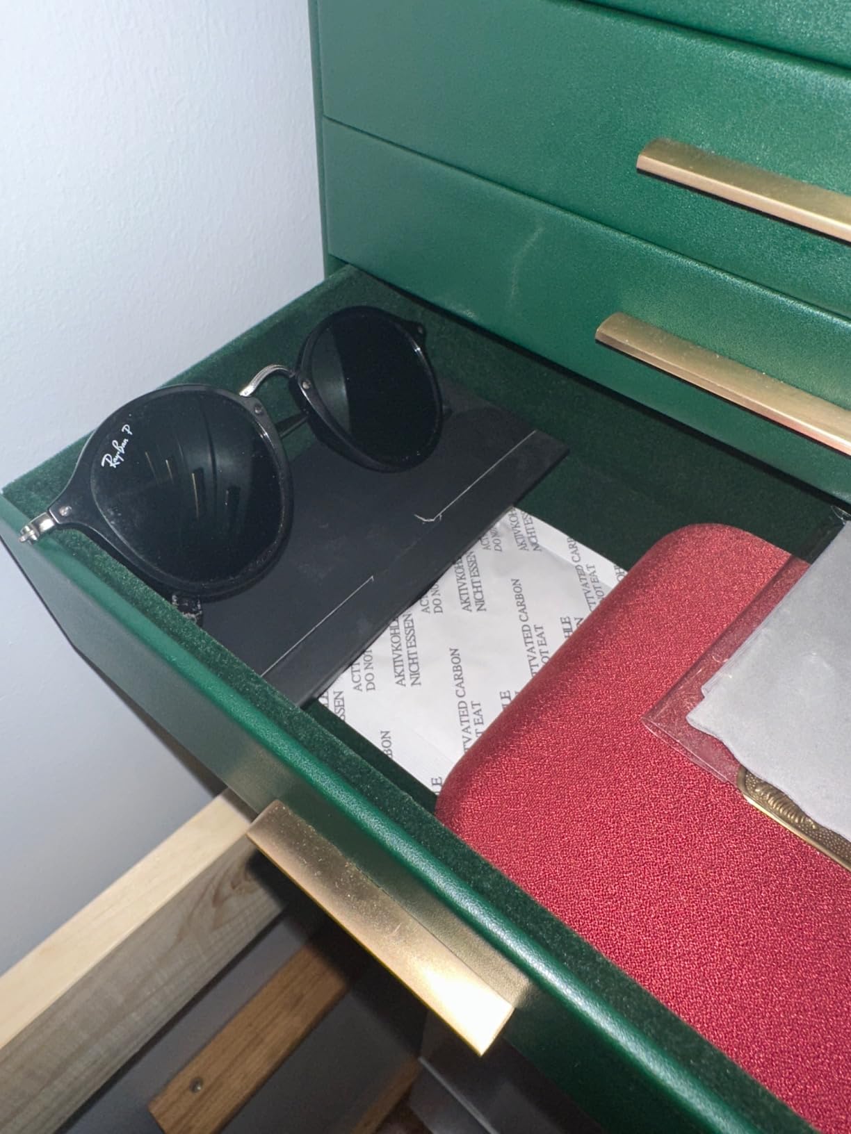 Songmics JBC171C01 portagioie 6 livelli verde con vetro