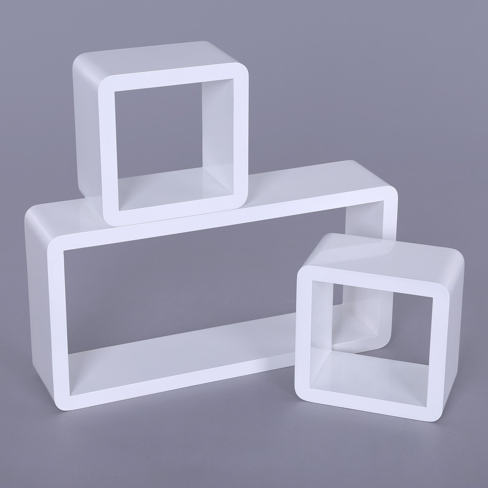 Songmics LWS102 Mensole a Cubo Set 3 Pezzi Bianche