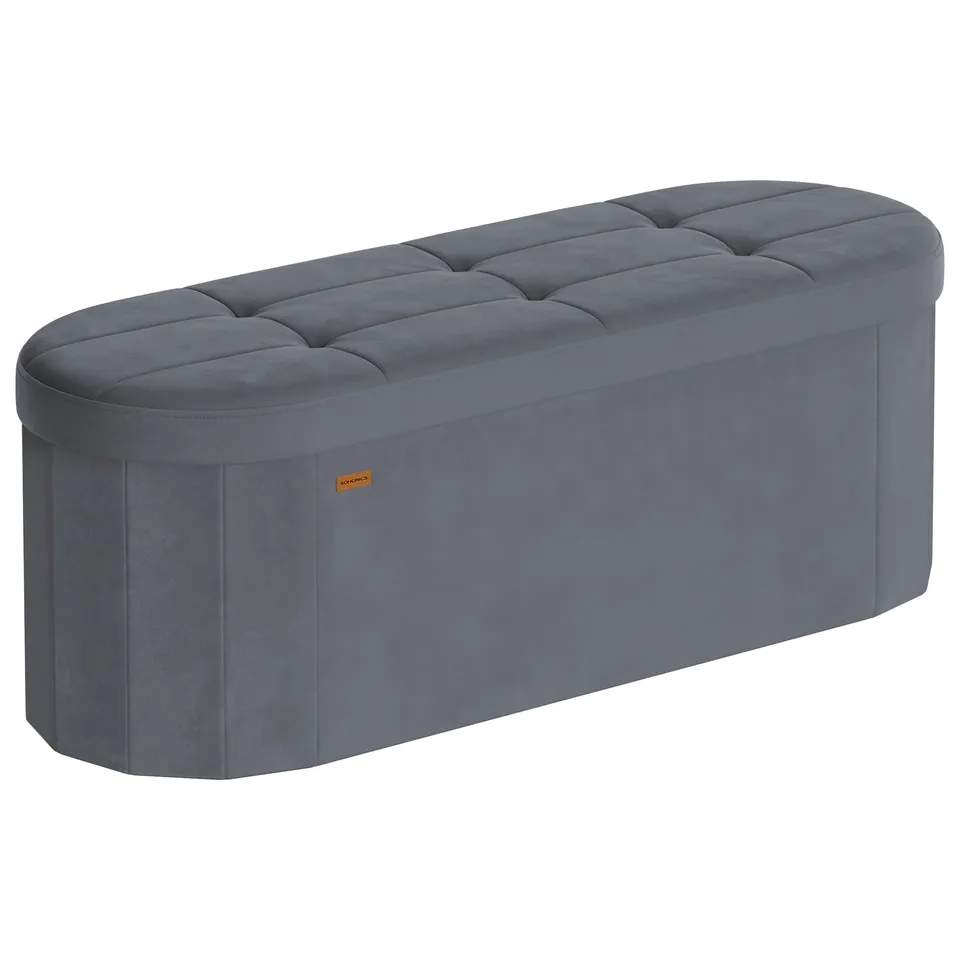 SONGMICS LSF297GN01 Pouf Contenitore Grigio Ardesia 110 L