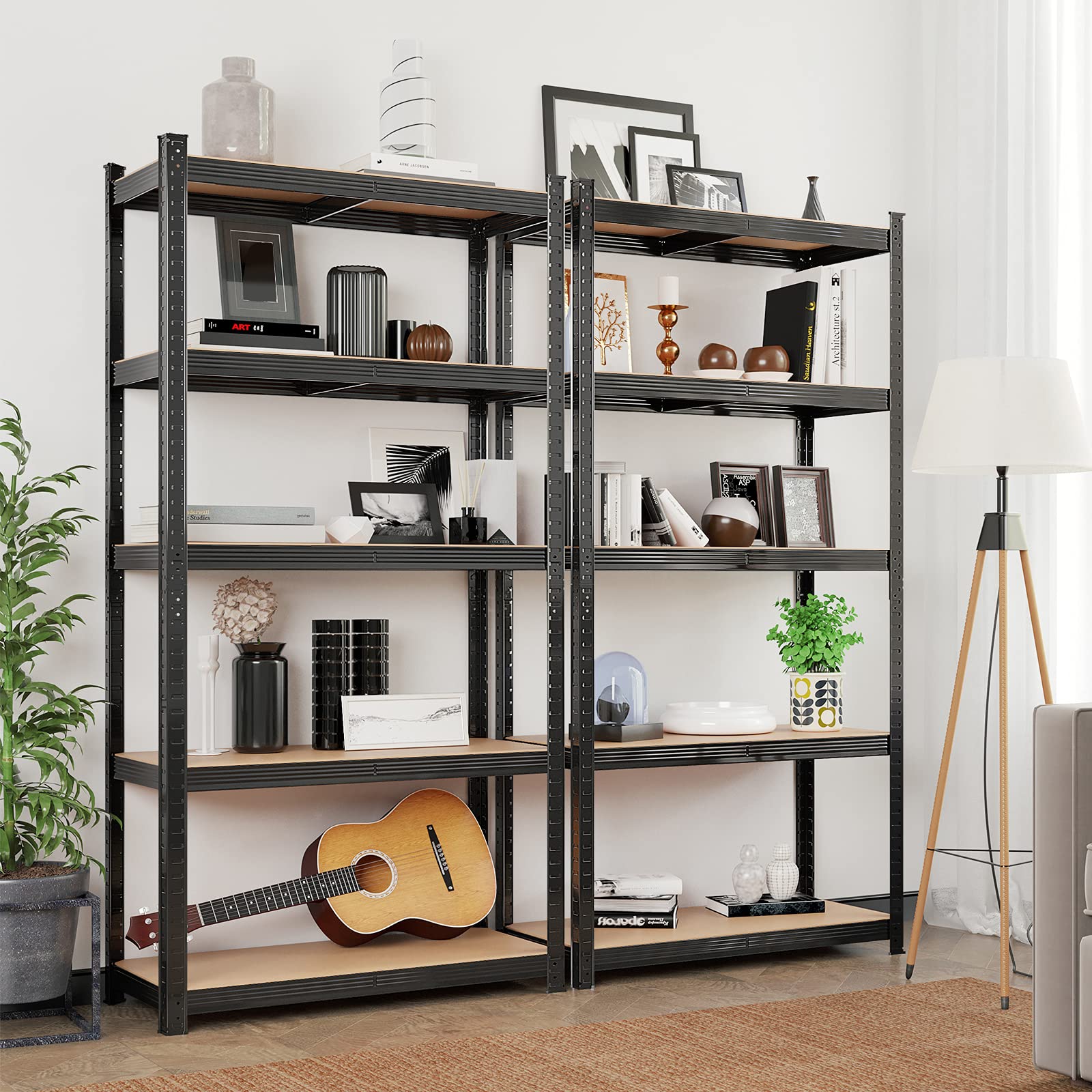Songmics GLR040B01 scaffale 5 ripiani nero 90x180 cm 875 kg