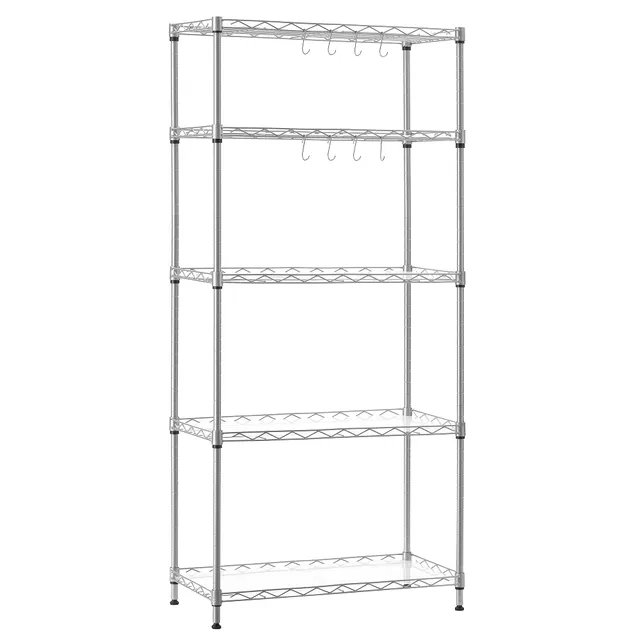 Songmics LGR065E01 scaffale cucina 5 ripiani argento stretto