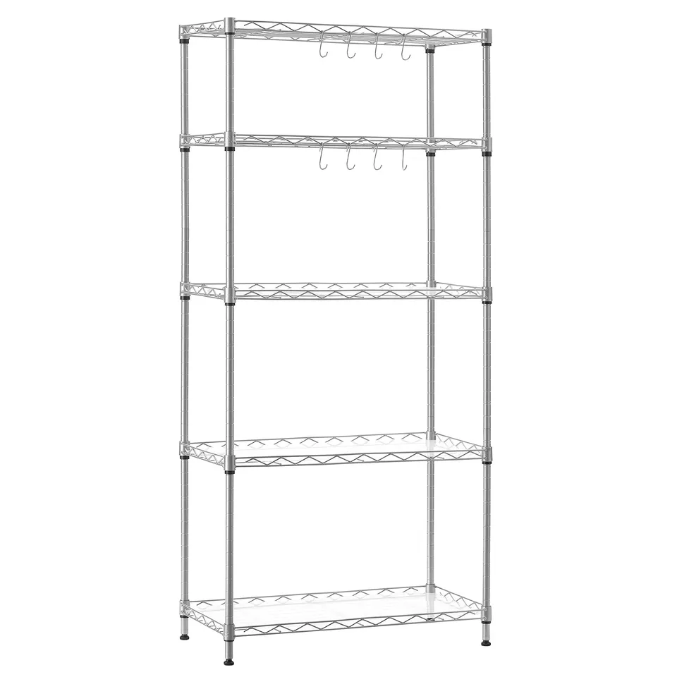 Songmics LGR065E01 scaffale cucina 5 ripiani argento stretto