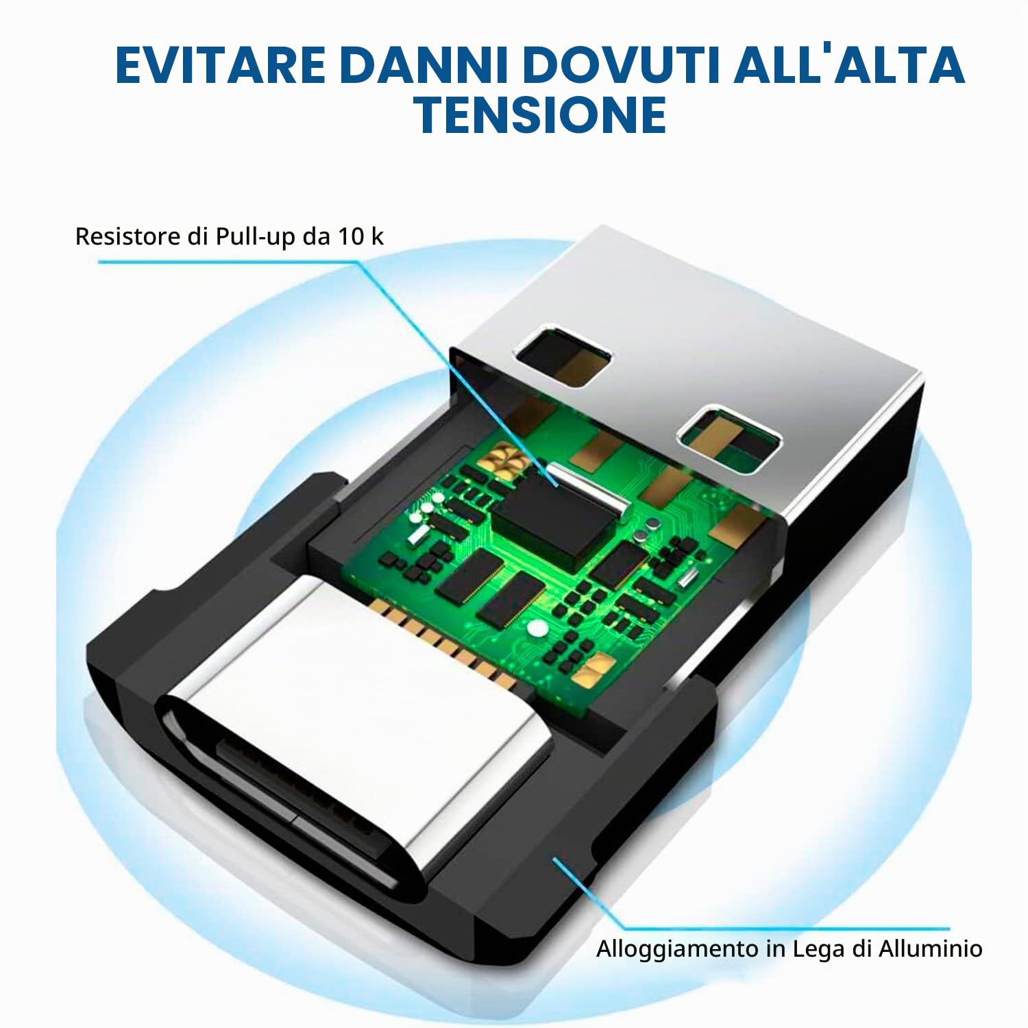 Ediesi adattatore USB-C USB-A nero pack 3 ricarica rapida