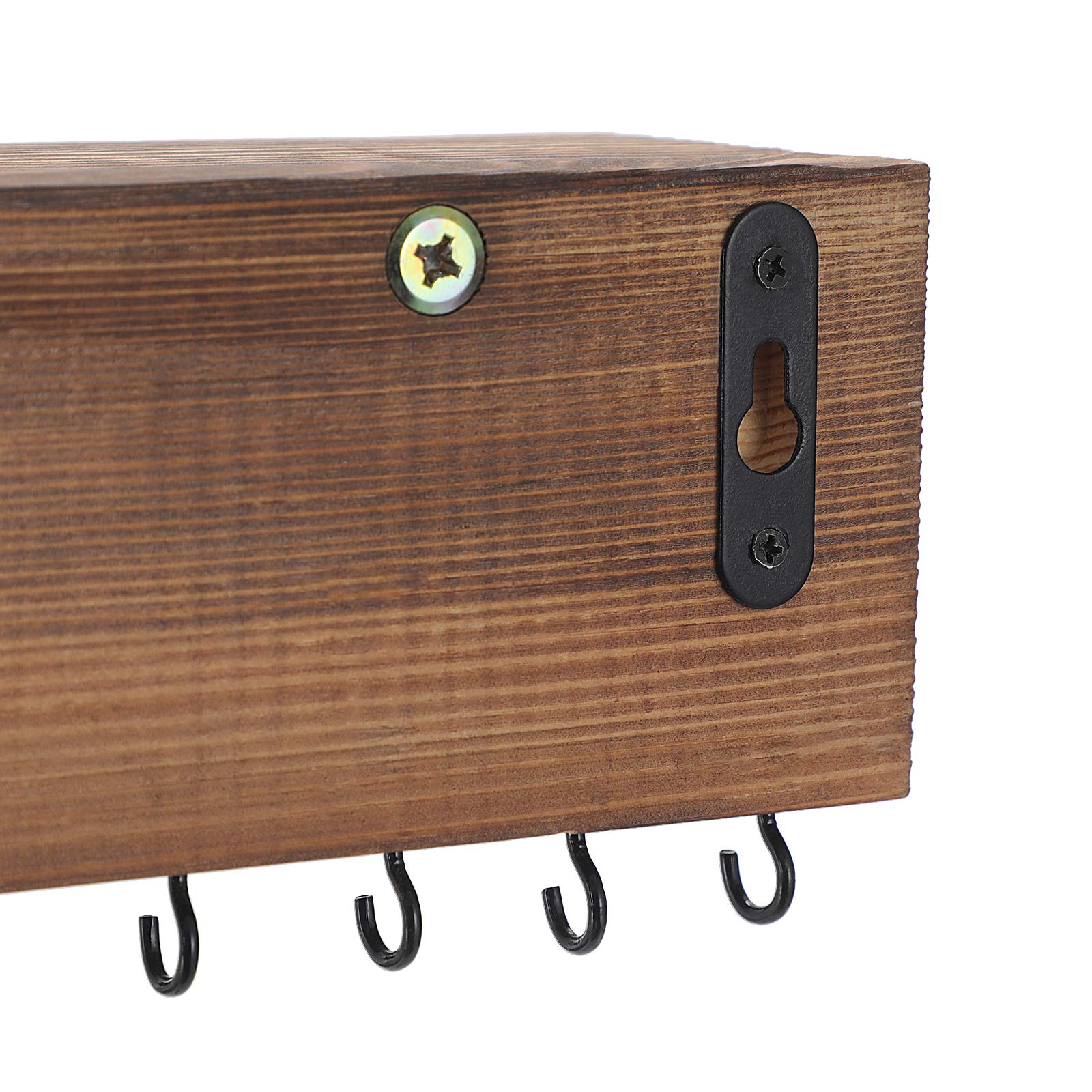 Songmics JJS10CB portagioie da parete legno bruciato 40 cm