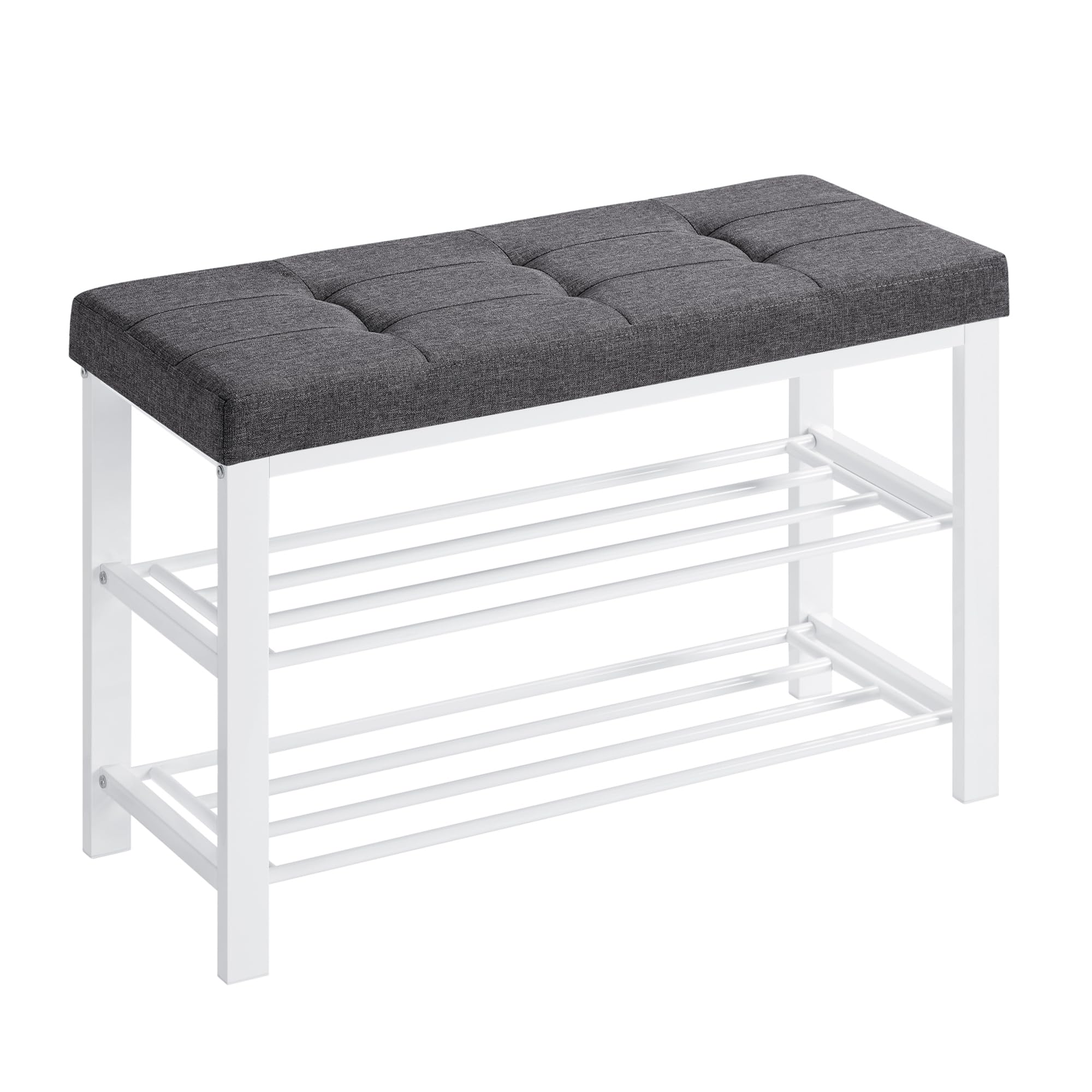 Songmics LBS576B33 panca scarpiera 60 cm grigio scuro 3 ripiani