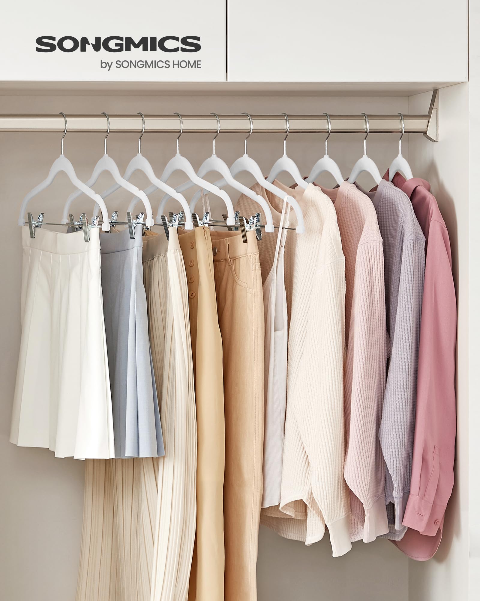 Songmics CRF012W10 grucce pantaloni bianche 10 pezzi antiscivolo