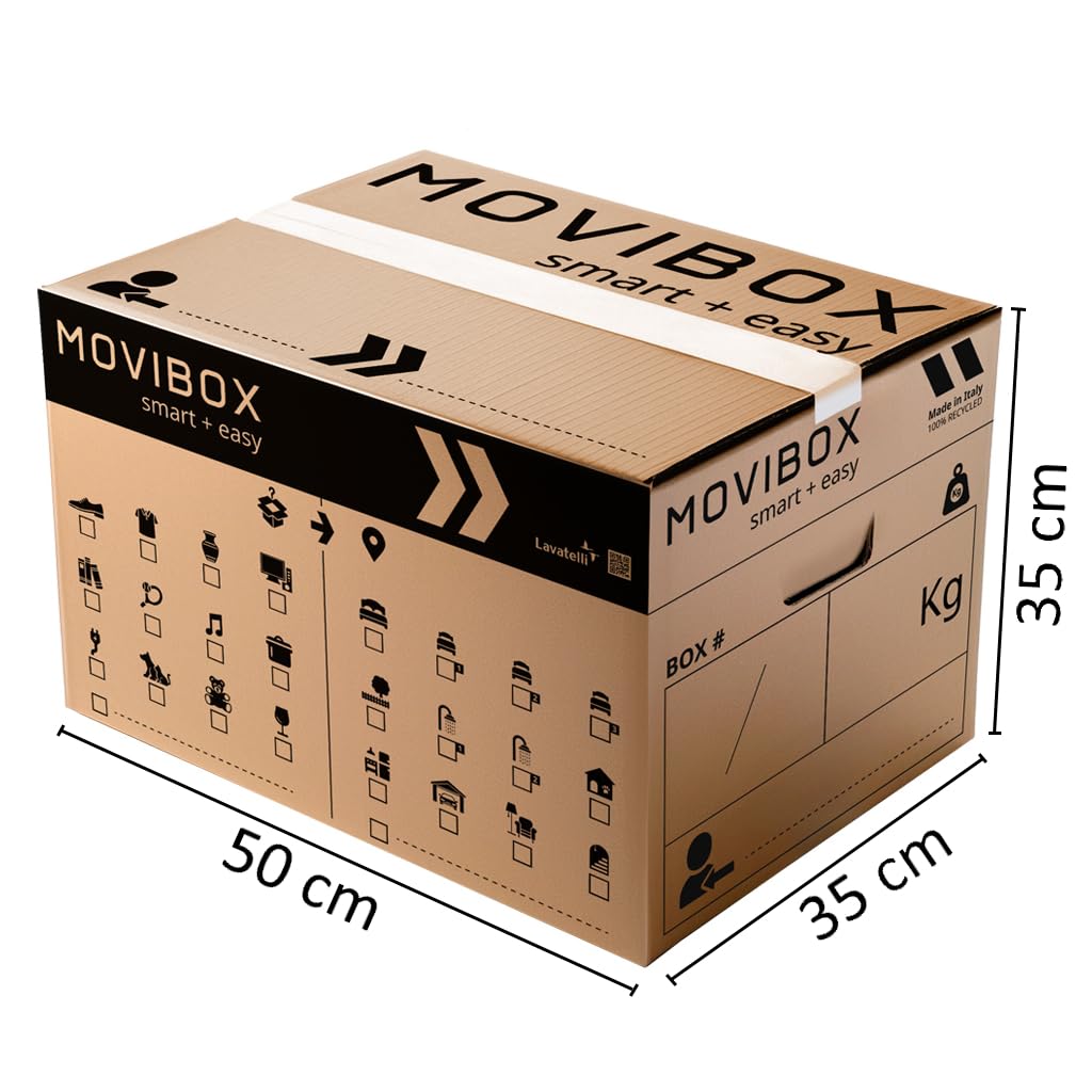 Lavatelli Movibox Scatole Trasloco 50x35x35 Set 10 Doppia Onda