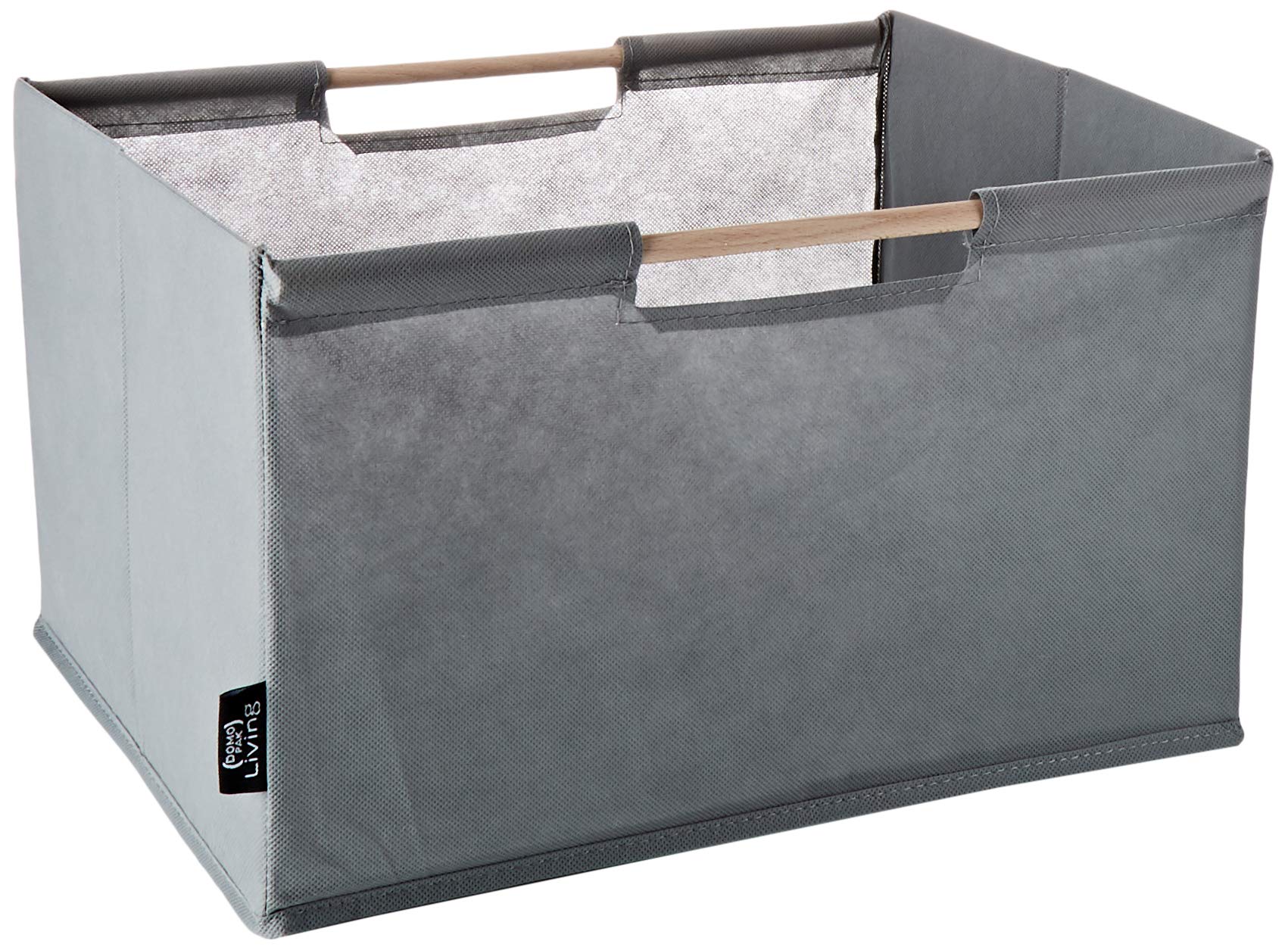 DOMO PAK Living Cesto Manici Legno 38x28x23 cm TNT