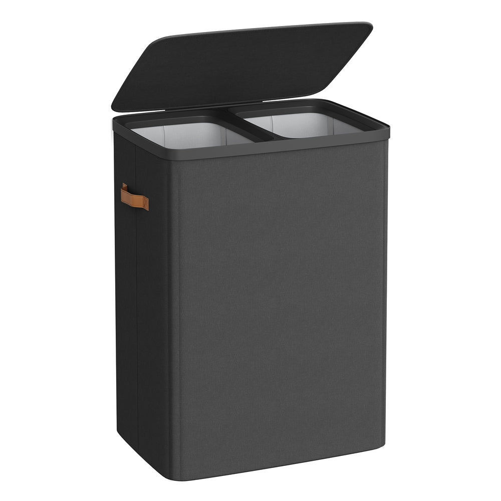 Songmics cesto biancheria con coperchio 170 l 2 scomparti